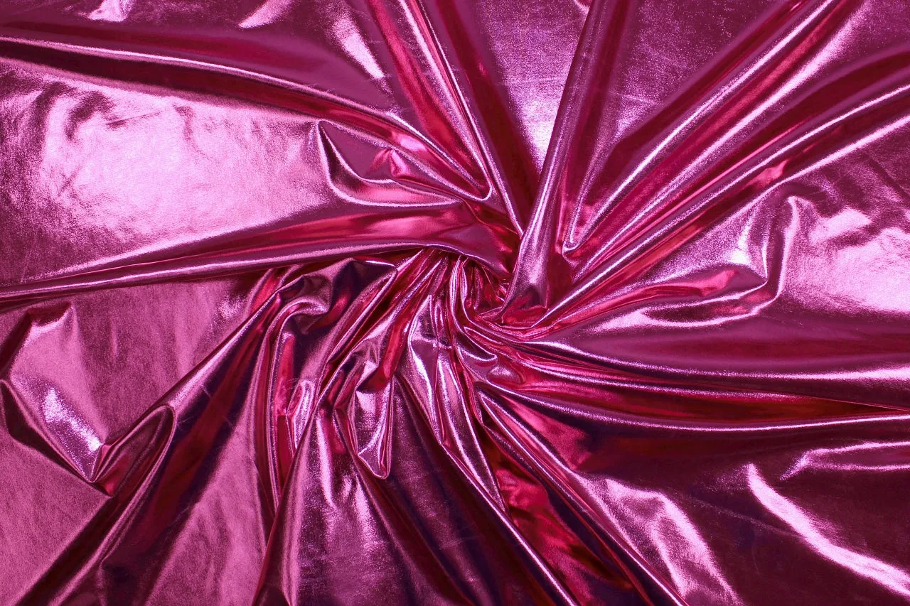 2 yards of Stretch Metallic Lamé Novelty - Spacegirl Pink