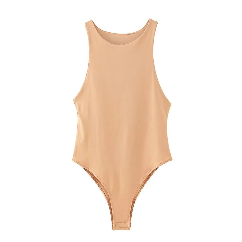 2020 summer solid sexy bodycon women bodysuits female 4 color green slim casual za bodysuit chic lady club short playsuits femme