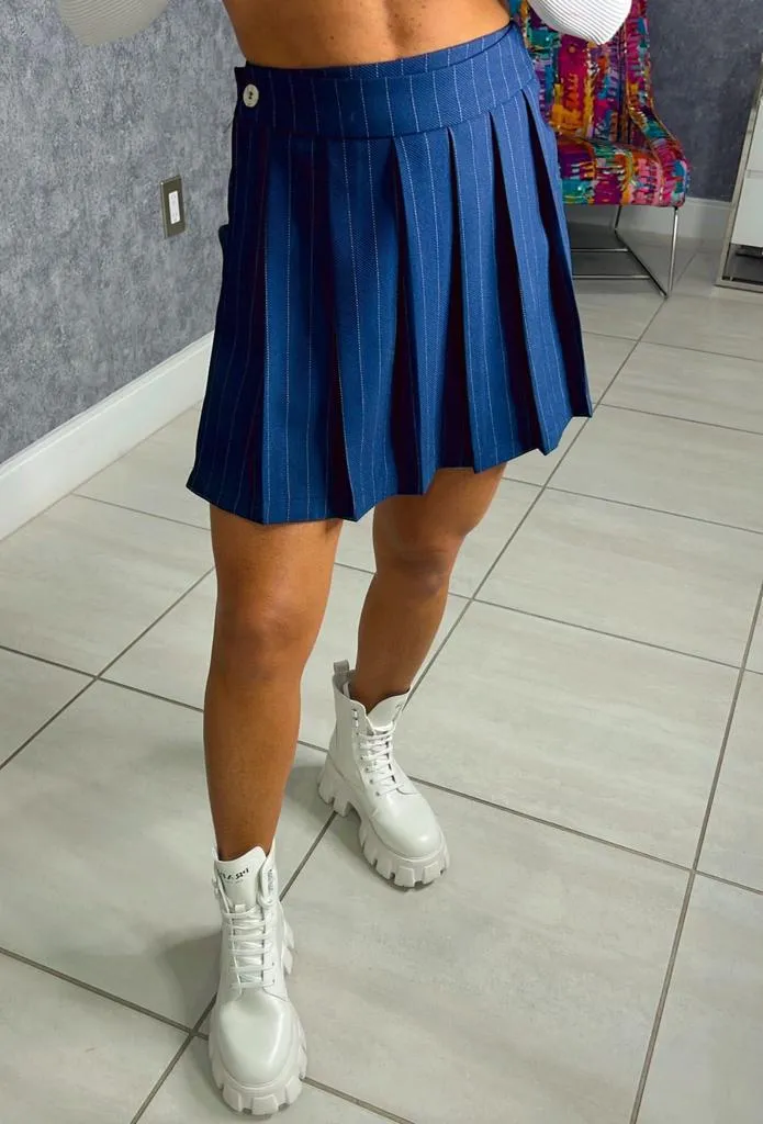 5238 Striped pleated skirt