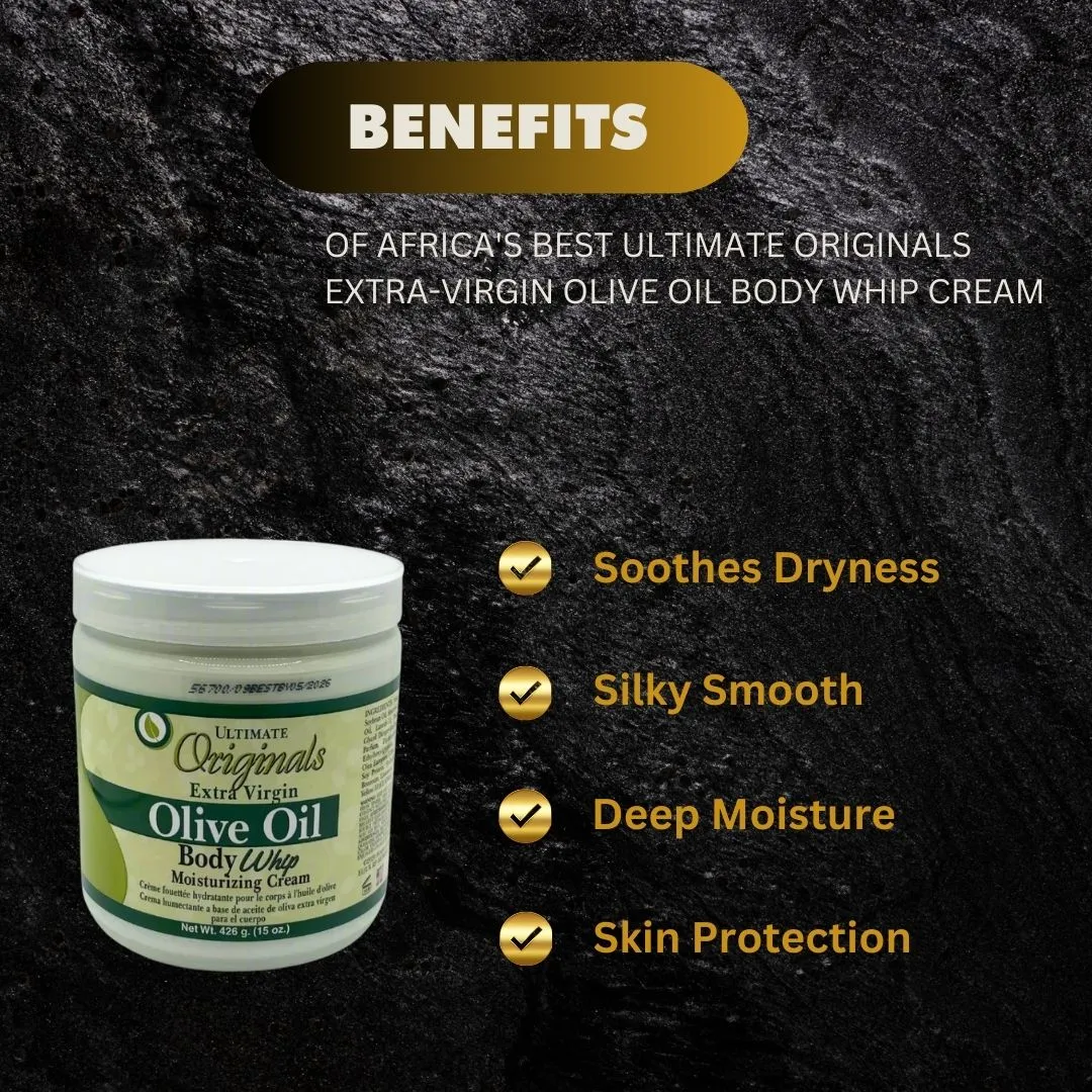 Africa's Best Ultimate Originals Extra-Virgin Olive Body Whip Cream 15 Oz