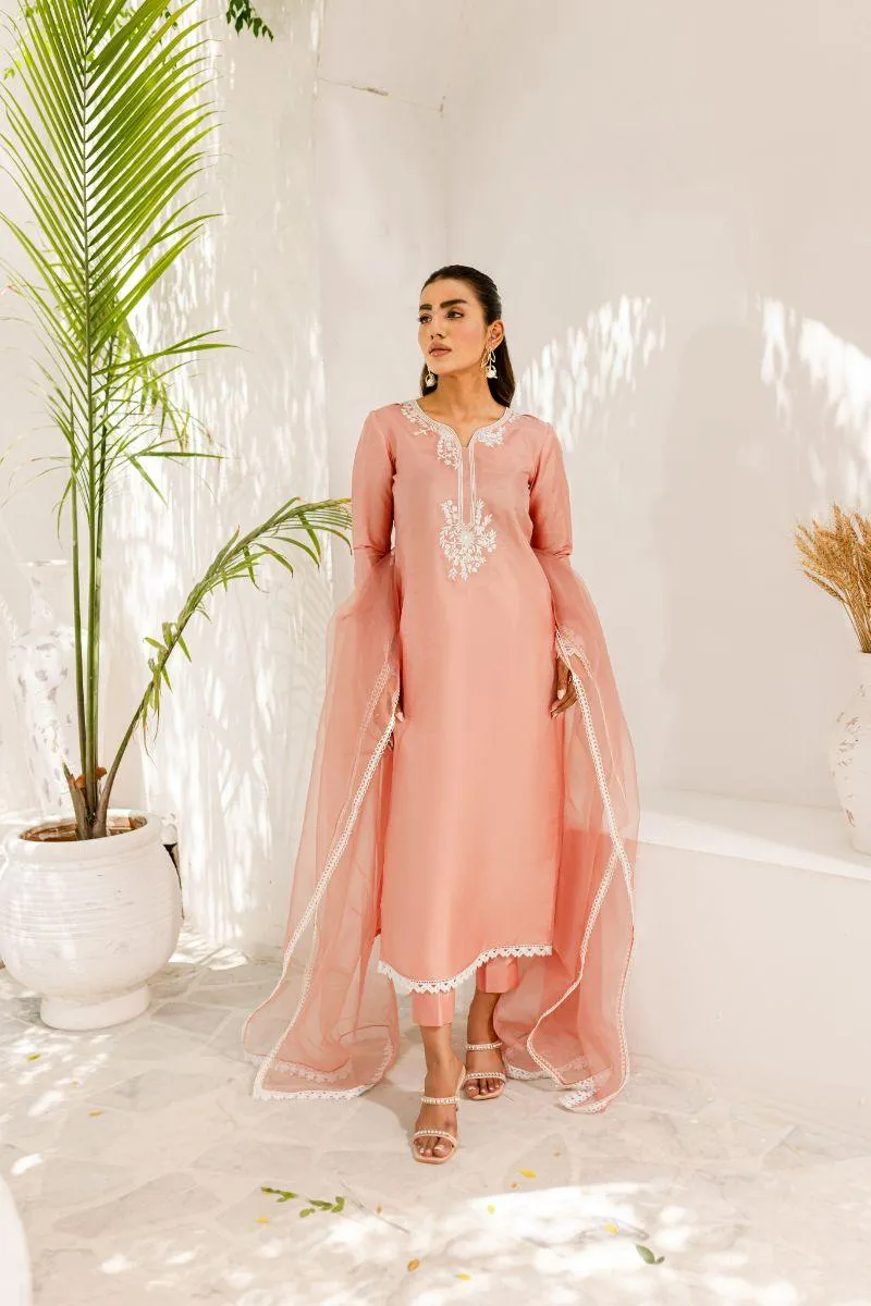 Allure by IH - ZINIA - Blush Pink - Silk & Organza - 3 Piece