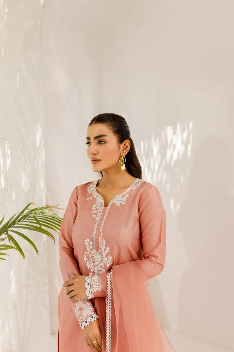 Allure by IH - ZINIA - Blush Pink - Silk & Organza - 3 Piece