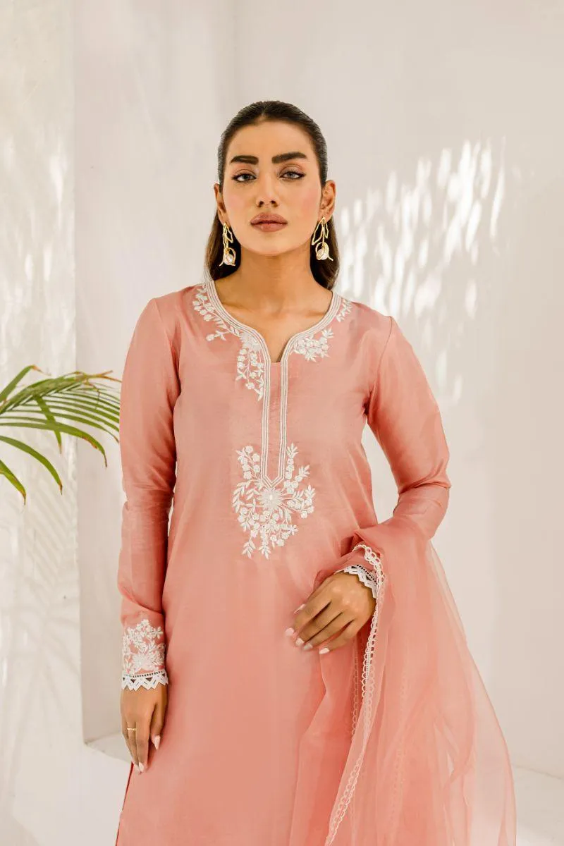 Allure by IH - ZINIA - Blush Pink - Silk & Organza - 3 Piece