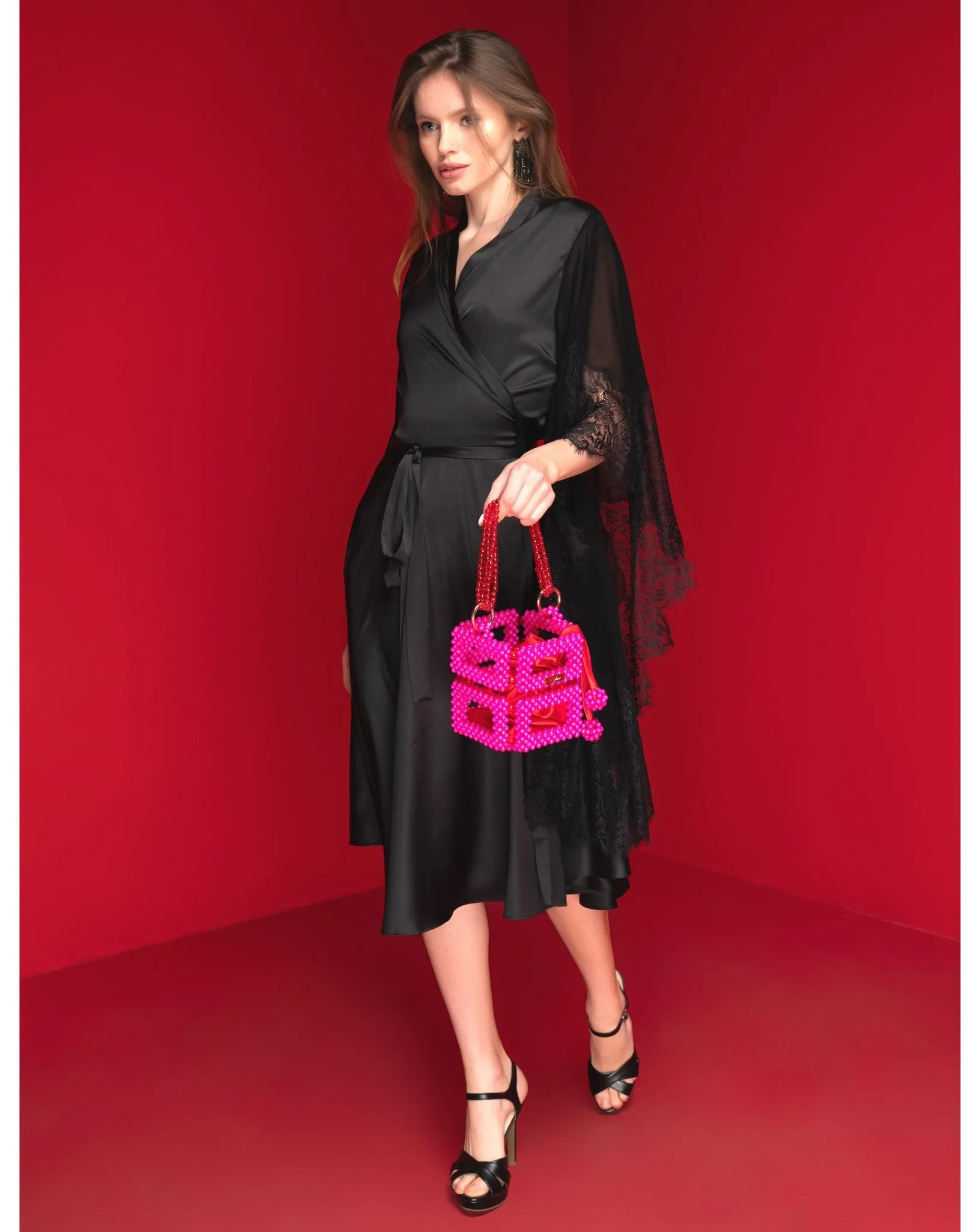 Angel Midi Wrap Dress Long Sleeve