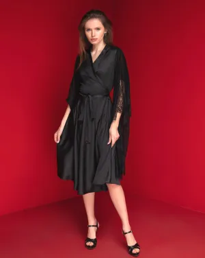 Angel Midi Wrap Dress Long Sleeve