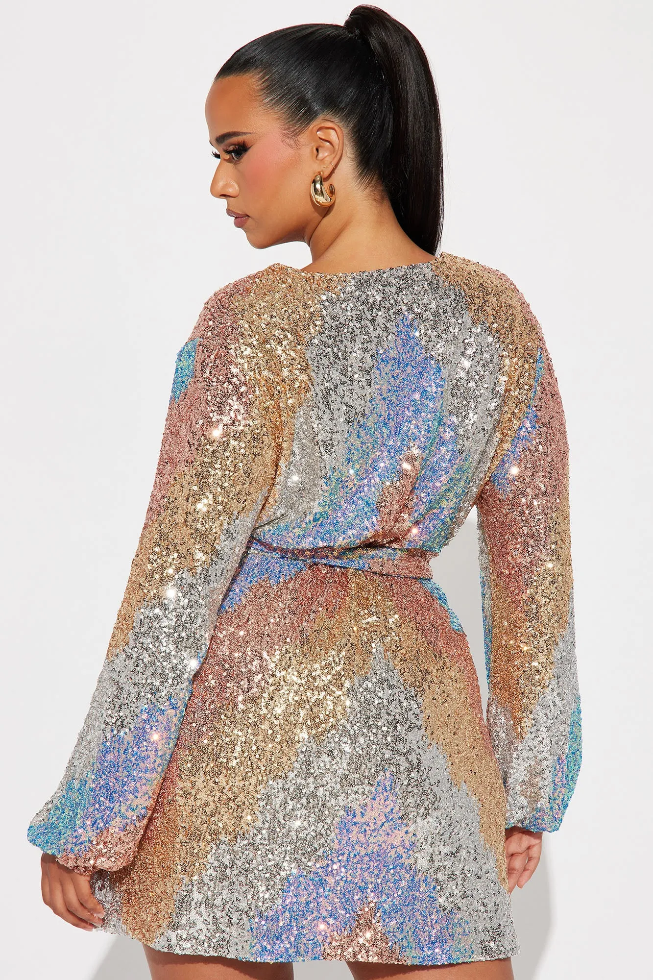 Angela Wrap Mini Dress - Multi Color