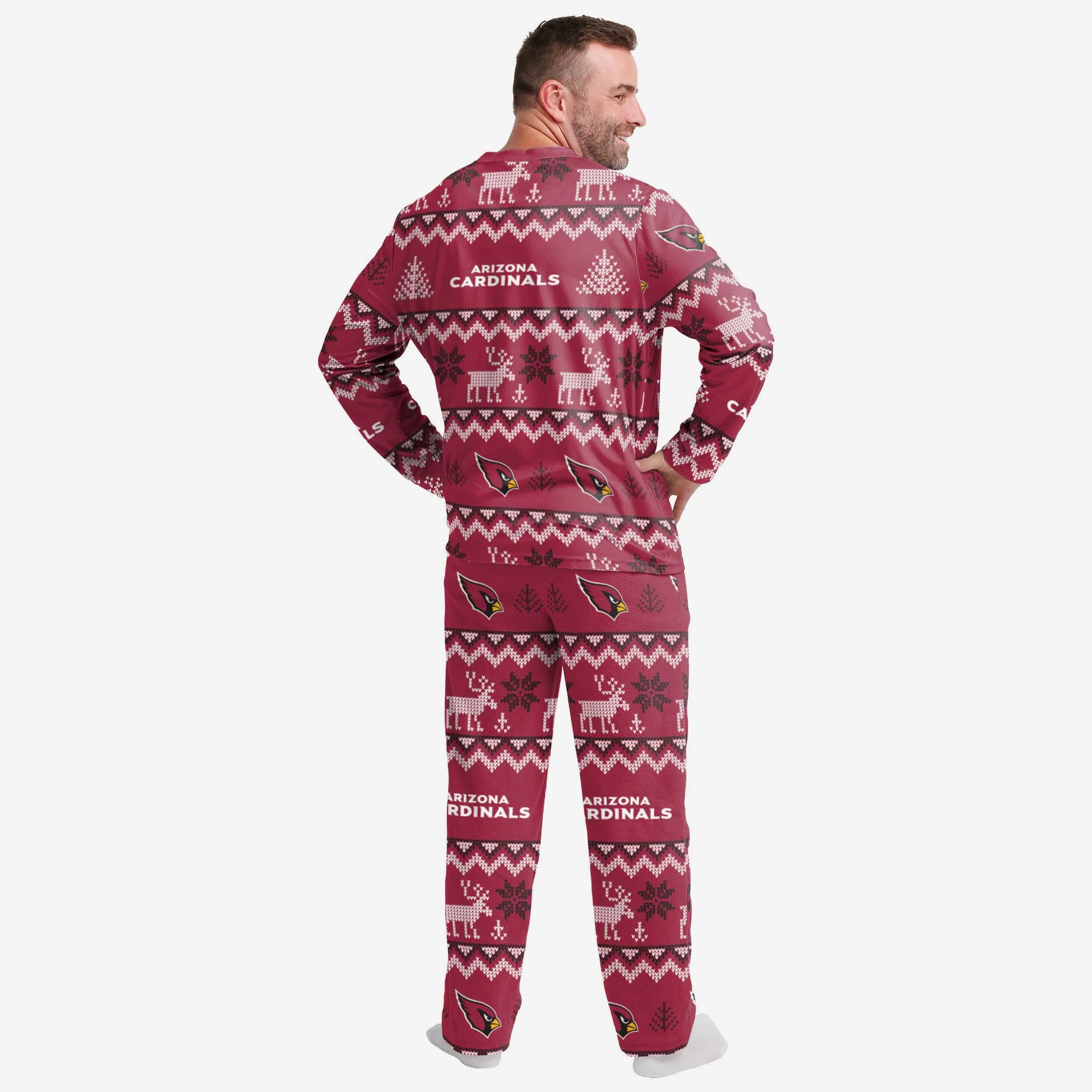 Arizona Cardinals Mens Ugly Pattern Family Holiday Pajamas