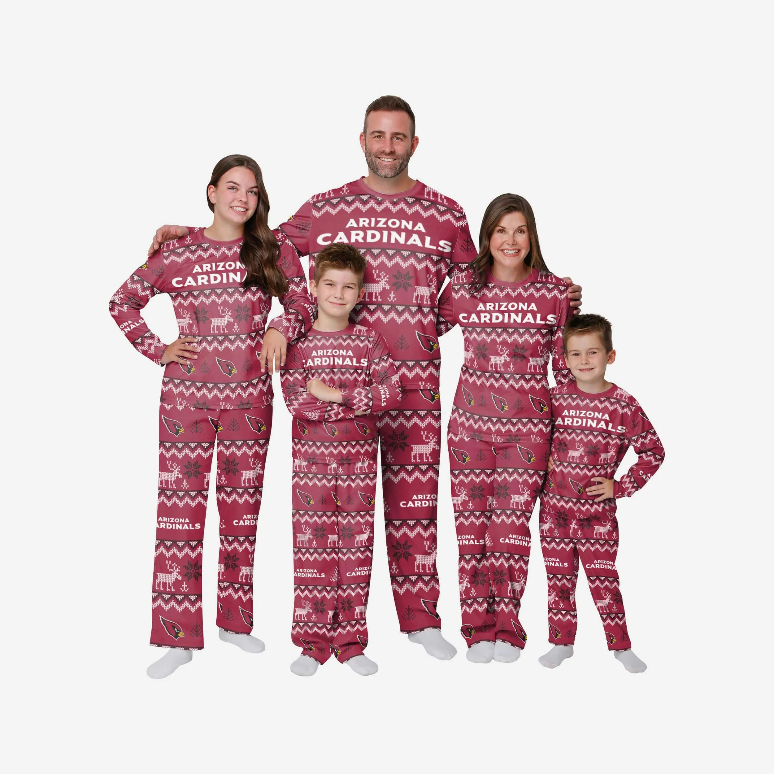 Arizona Cardinals Mens Ugly Pattern Family Holiday Pajamas
