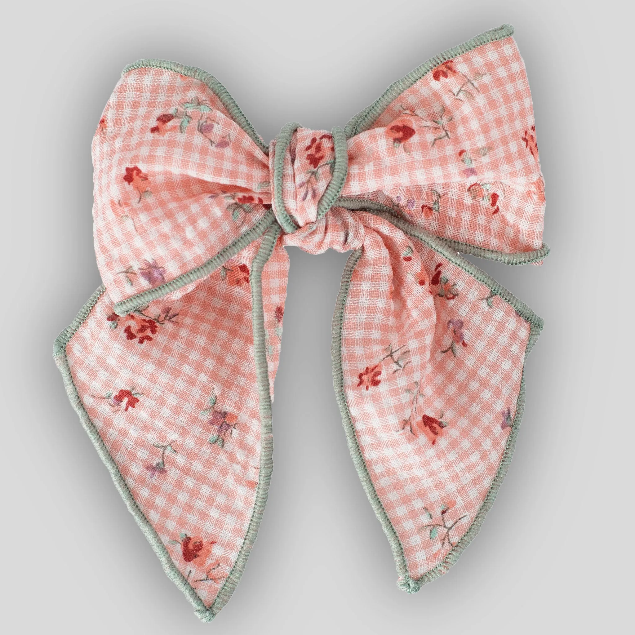 Baby Girls Gingham Hair Bow - Calamaro 77046