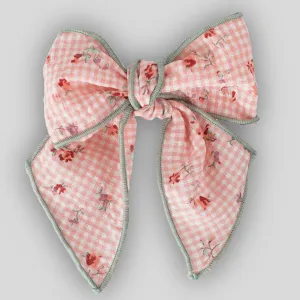 Baby Girls Gingham Hair Bow - Calamaro 77046