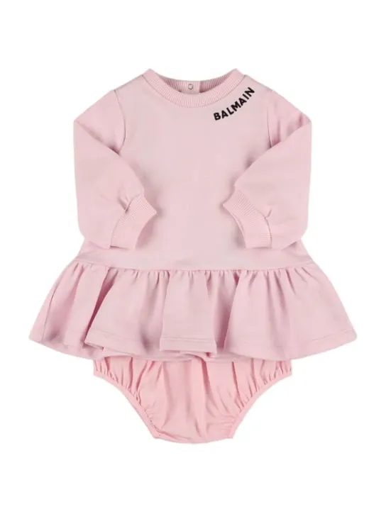Balmain   Cotton sweat dress &amp; diaper cover 