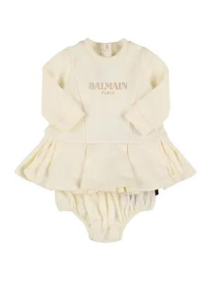 Balmain   Cotton sweat dress &amp; diaper cover 