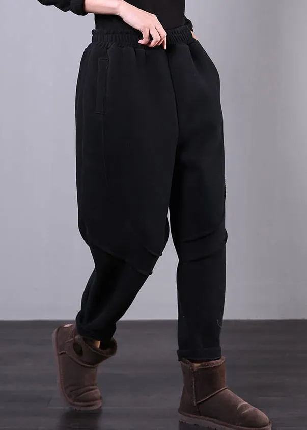 Beautiful black pant unique elastic waist drawstring Work casual pants