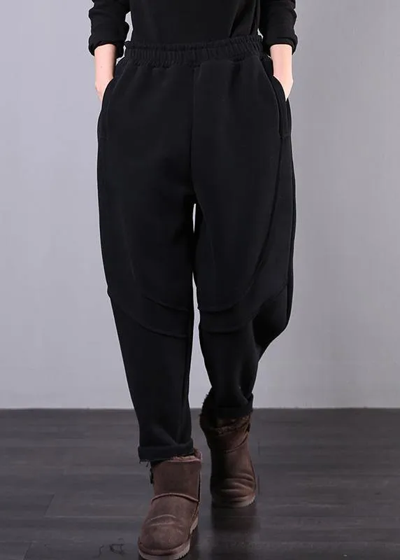 Beautiful black pant unique elastic waist drawstring Work casual pants