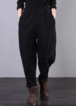 Beautiful black pant unique elastic waist drawstring Work casual pants