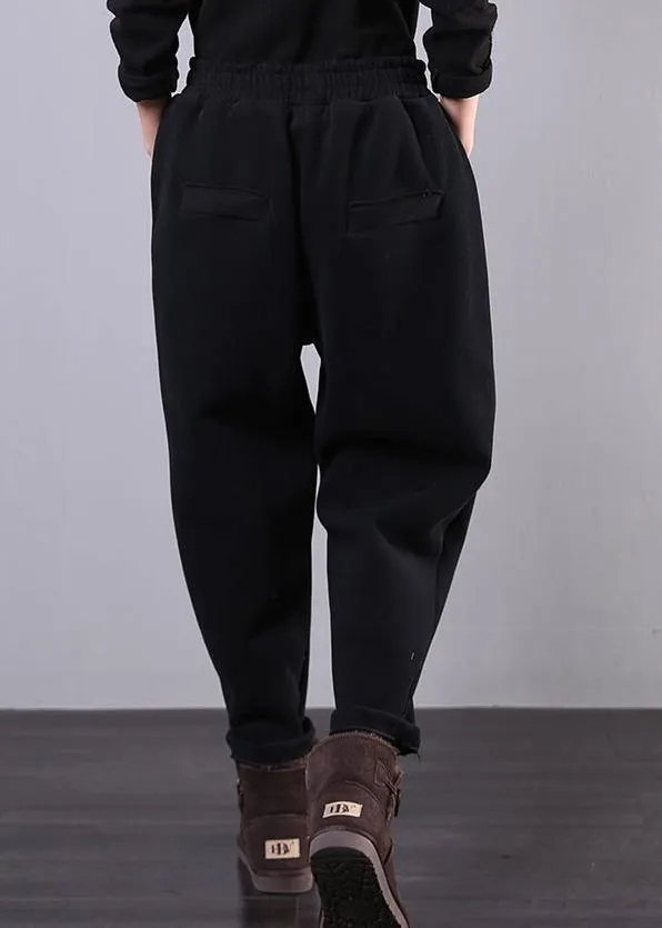 Beautiful black pant unique elastic waist drawstring Work casual pants