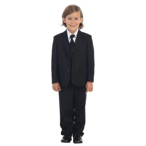 Big Boys Black Jewels & Gents Jacket Vest Shirt Tie Pants 5 Pc Suit 8-20