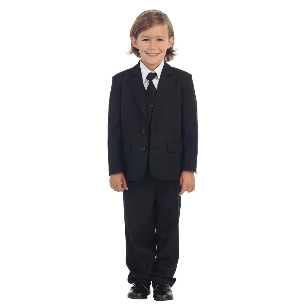 Big Boys Black Jewels & Gents Jacket Vest Shirt Tie Pants 5 Pc Suit 8-20