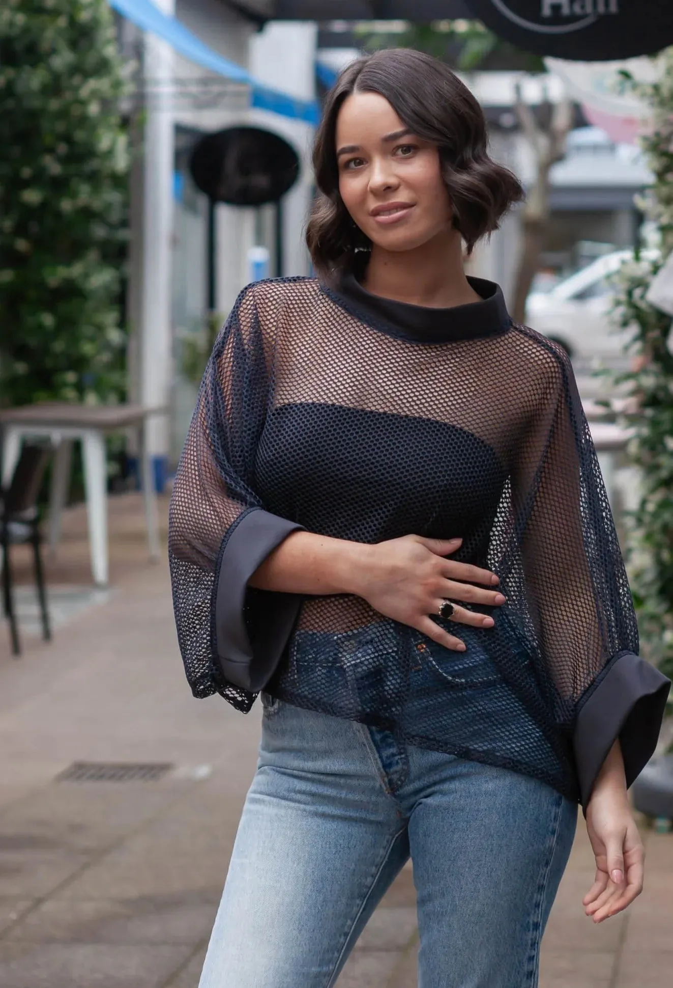 Bioko Mesh Top -black
