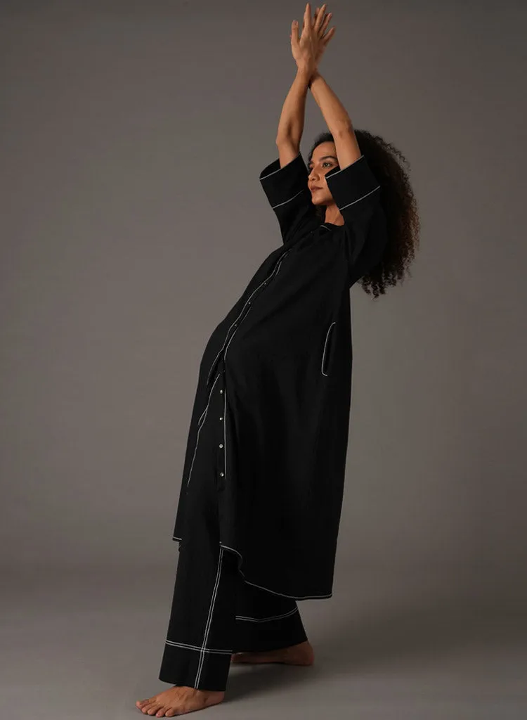 Black Embroidery Dress Set