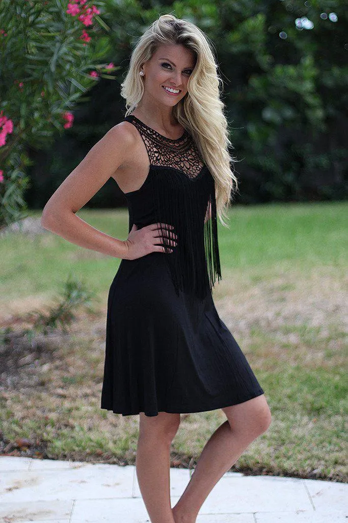 Black Fringe Dress