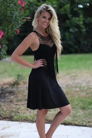 Black Fringe Dress