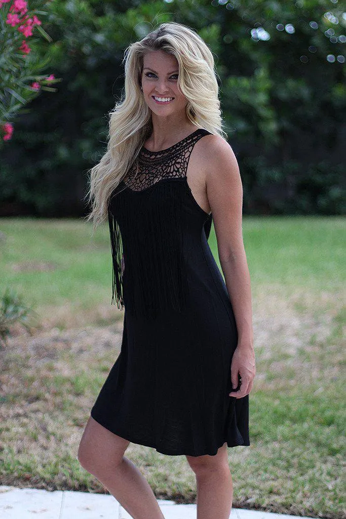 Black Fringe Dress