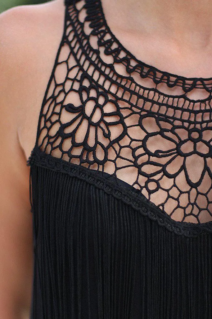 Black Fringe Dress