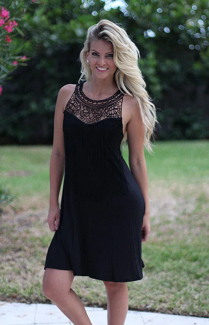 Black Fringe Dress