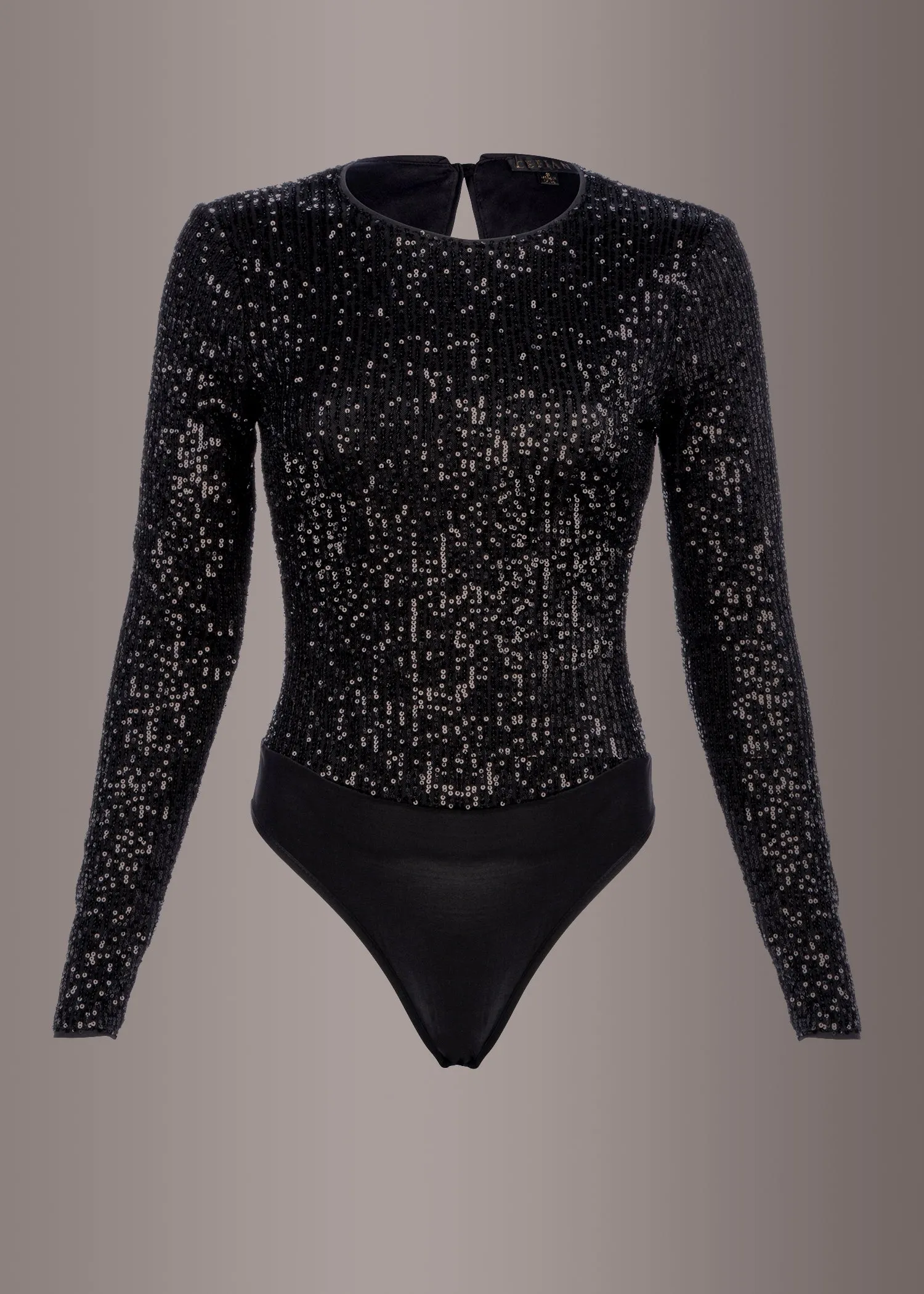 Black Long Sleeve Sequin Bodysuit