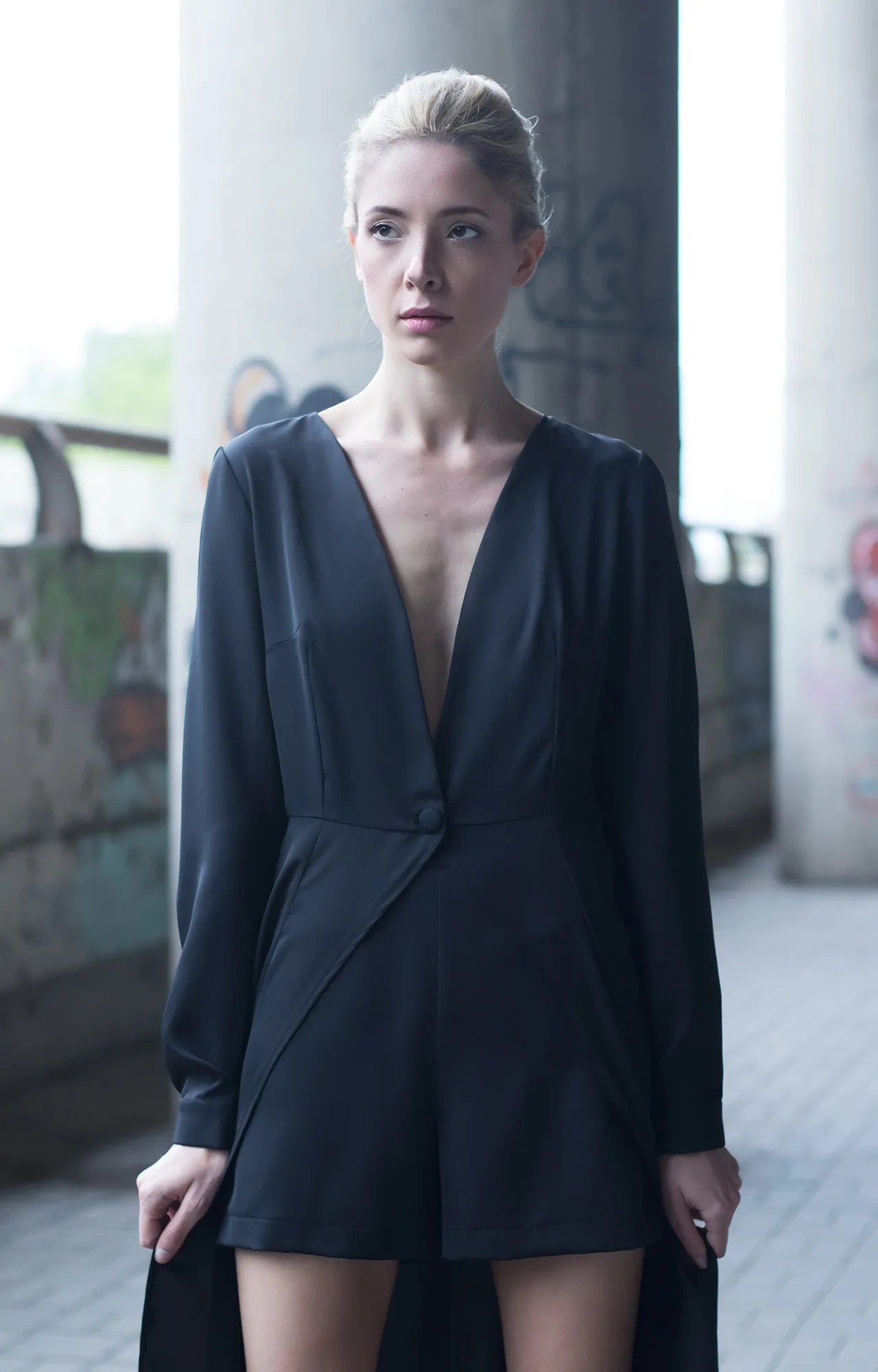 Black maxi shirt dress