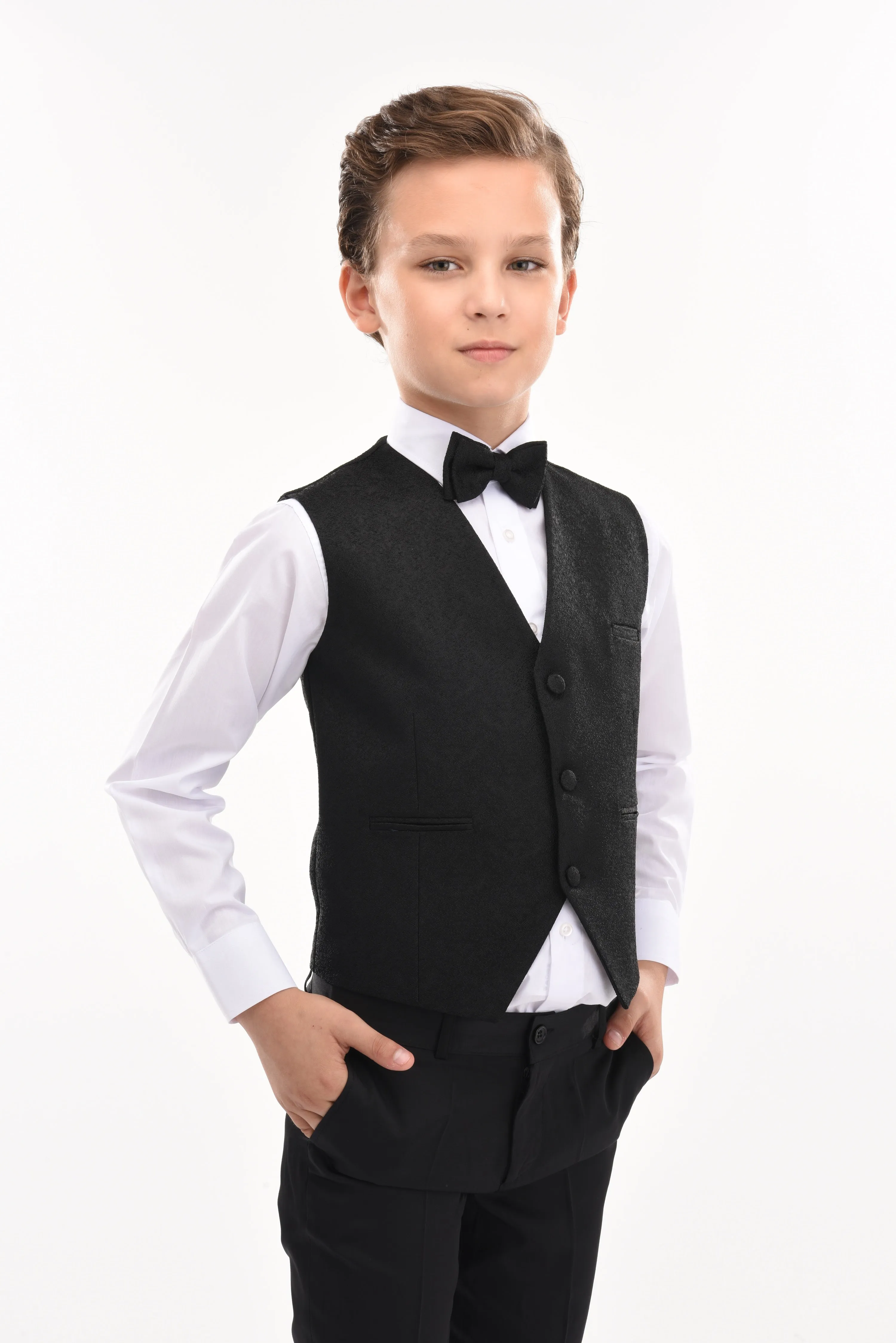 Black Zenon Vest Outfit Set