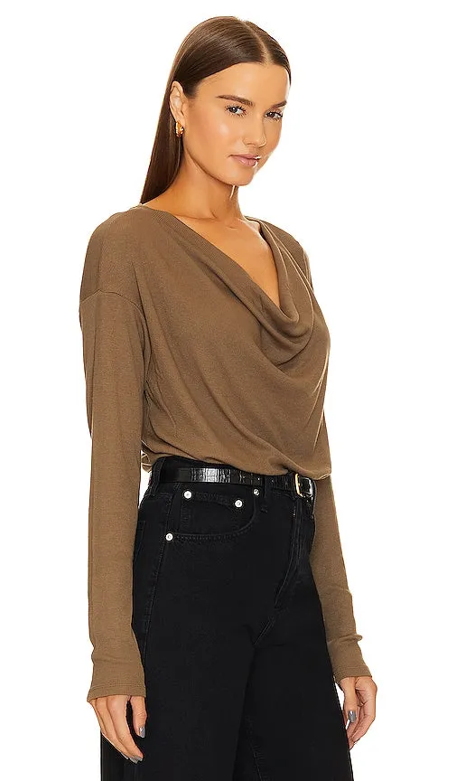 Bobi Cowl Neck Blouse in Olive