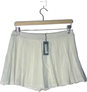 Boohoo White Tennis Pleated Skort UK 10