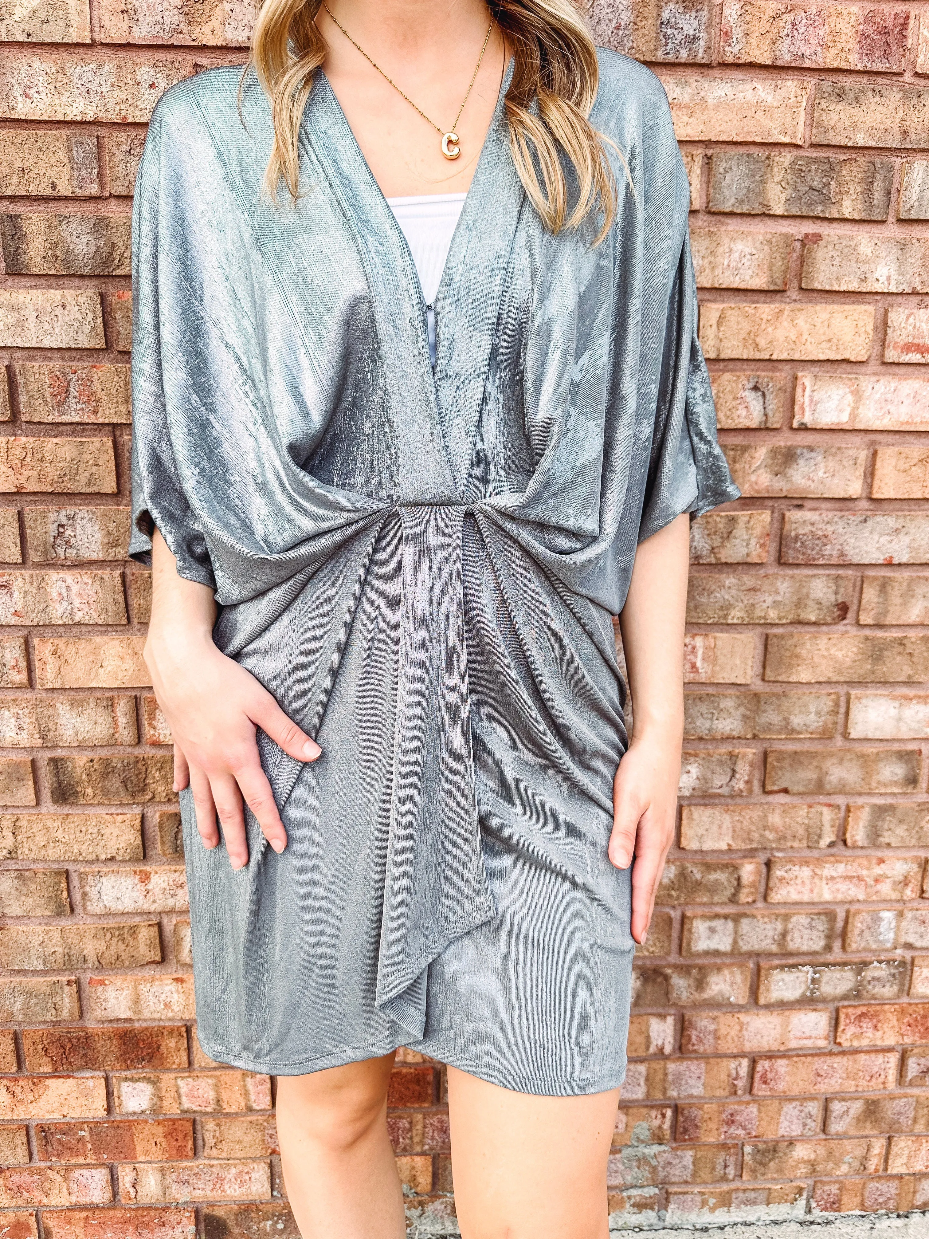 Boughs of Holly Slinky Kimono Dress