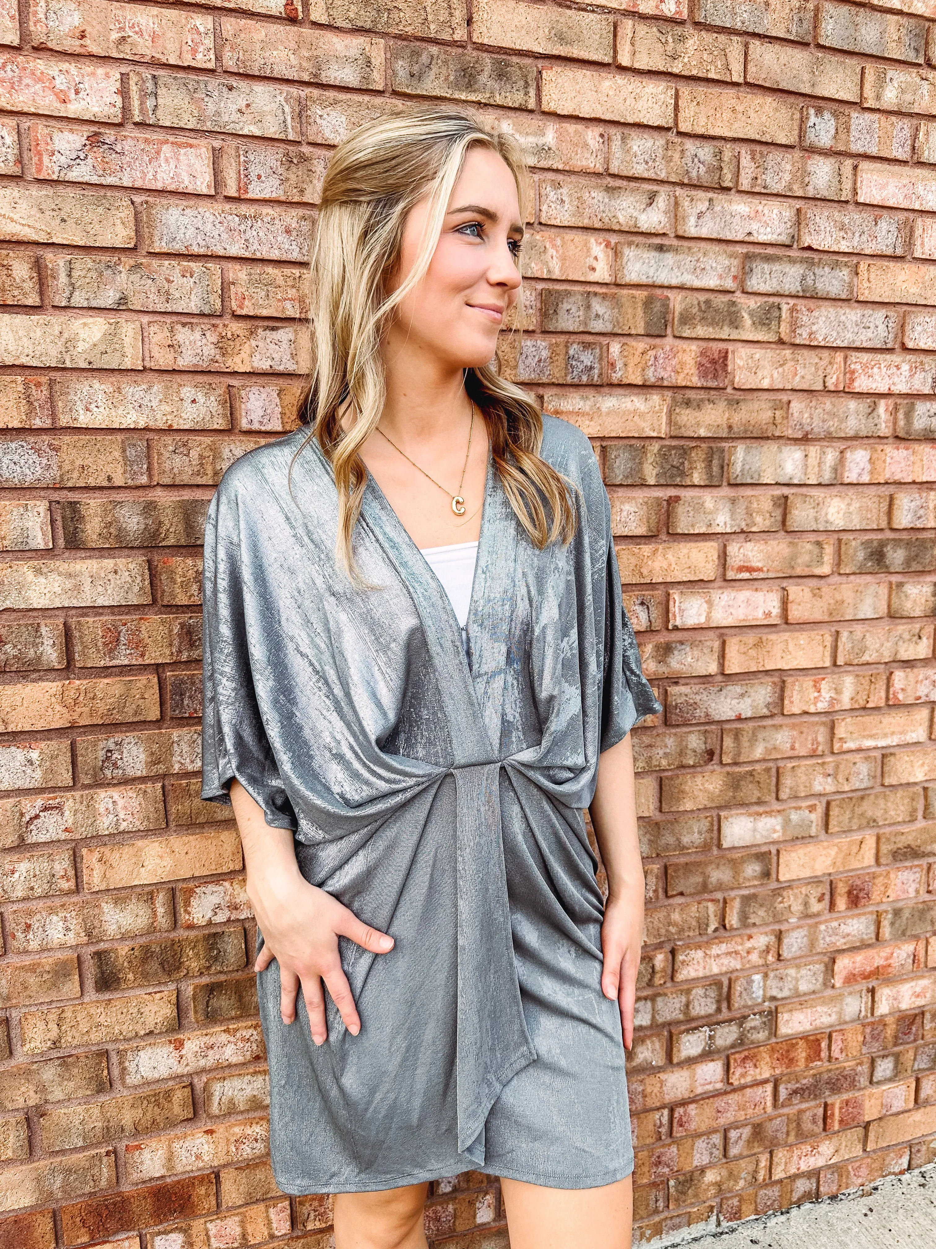 Boughs of Holly Slinky Kimono Dress