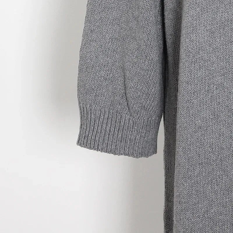Casual Lazy Sweater For Women O Neck Long Sleeve Midi Minimalist One Size Loose Sweaters Female Fashion
