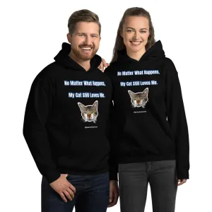 Cat Print Unisex Hoodie, Cute Cat Lover's Cotton Sweatshirt-Printed in USA/EU(US Size: S-3XL)