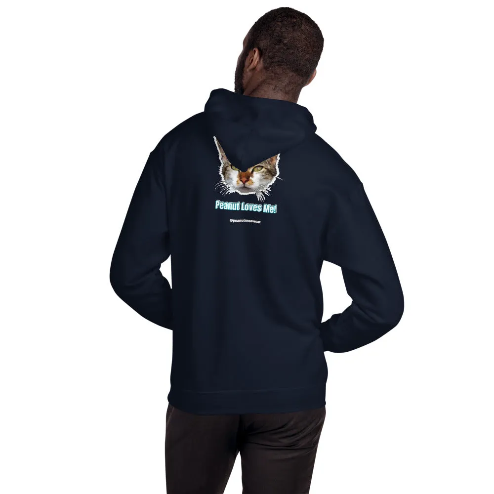 Cat Print Unisex Hoodie, Cute Cat Lover's Cotton Sweatshirt-Printed in USA/EU(US Size: S-3XL)