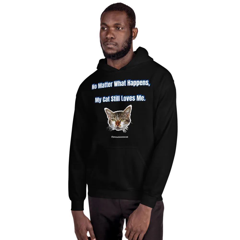 Cat Print Unisex Hoodie, Cute Cat Lover's Cotton Sweatshirt-Printed in USA/EU(US Size: S-3XL)