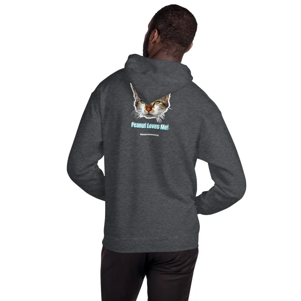 Cat Print Unisex Hoodie, Cute Cat Lover's Cotton Sweatshirt-Printed in USA/EU(US Size: S-3XL)