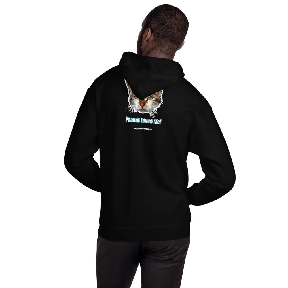 Cat Print Unisex Hoodie, Cute Cat Lover's Cotton Sweatshirt-Printed in USA/EU(US Size: S-3XL)