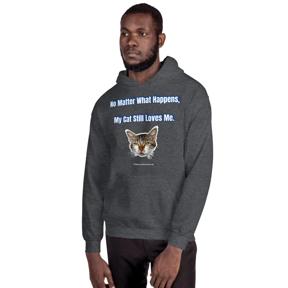 Cat Print Unisex Hoodie, Cute Cat Lover's Cotton Sweatshirt-Printed in USA/EU(US Size: S-3XL)