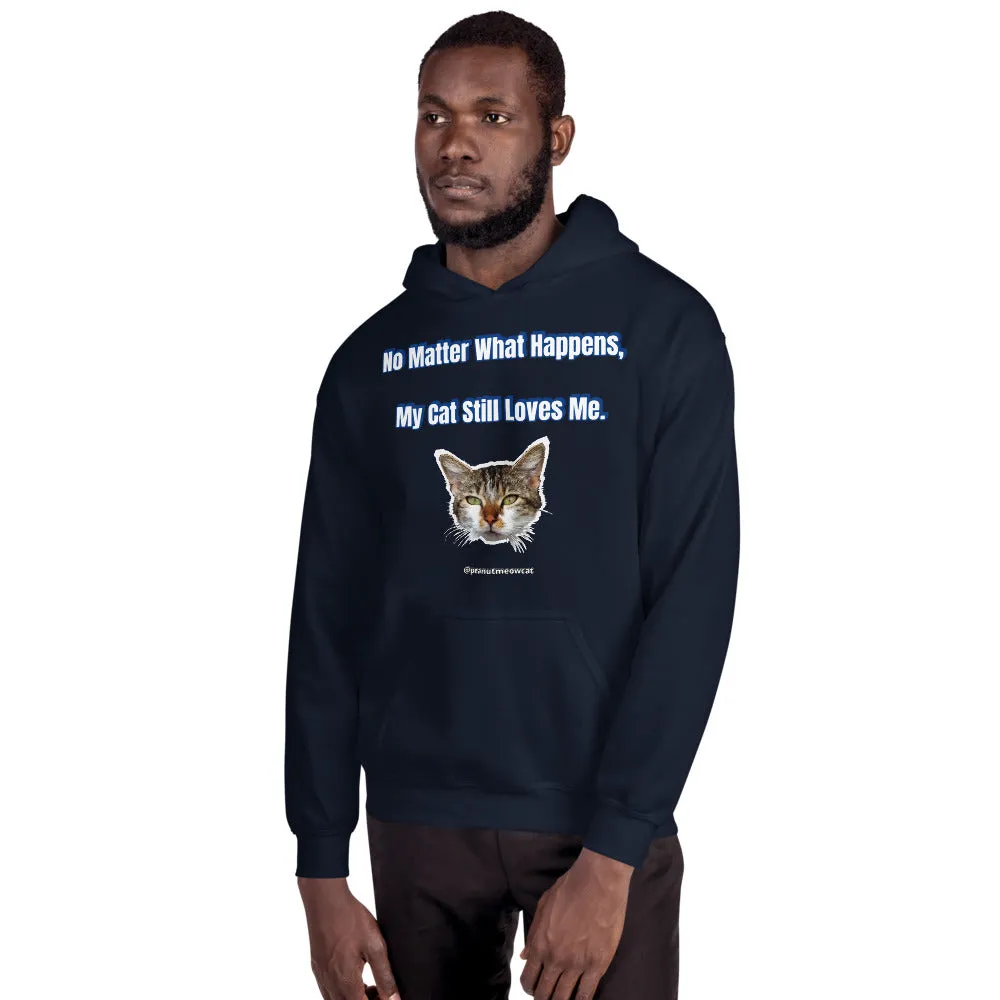Cat Print Unisex Hoodie, Cute Cat Lover's Cotton Sweatshirt-Printed in USA/EU(US Size: S-3XL)