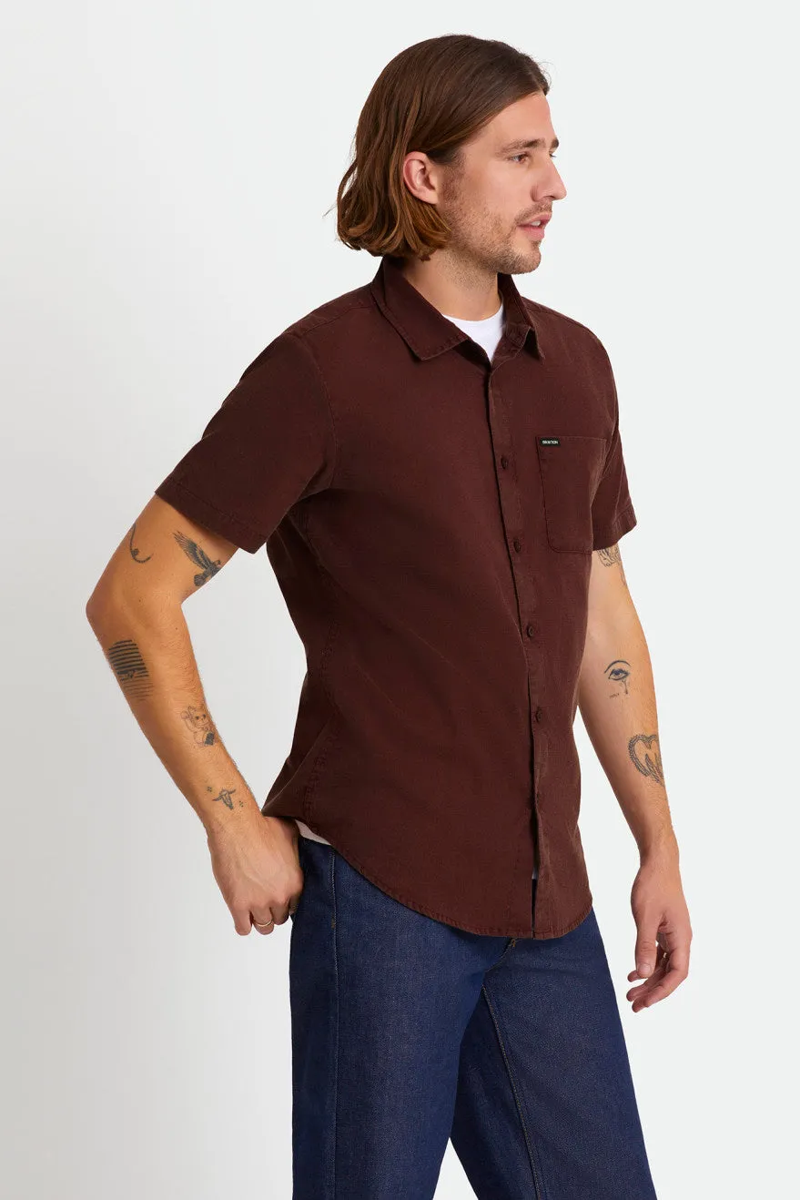 Charter Oxford S/S Woven - Wine Sun Wash