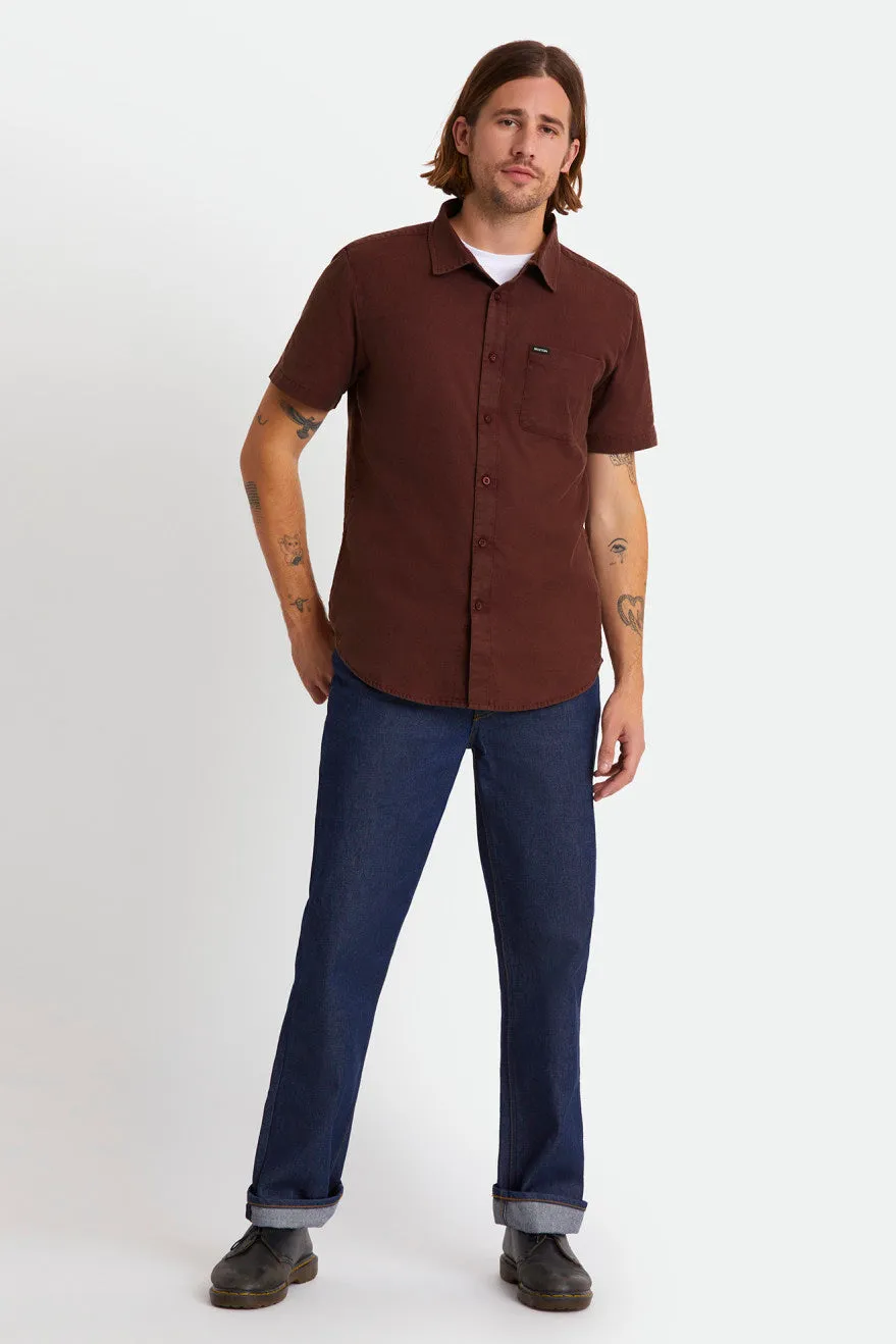 Charter Oxford S/S Woven - Wine Sun Wash
