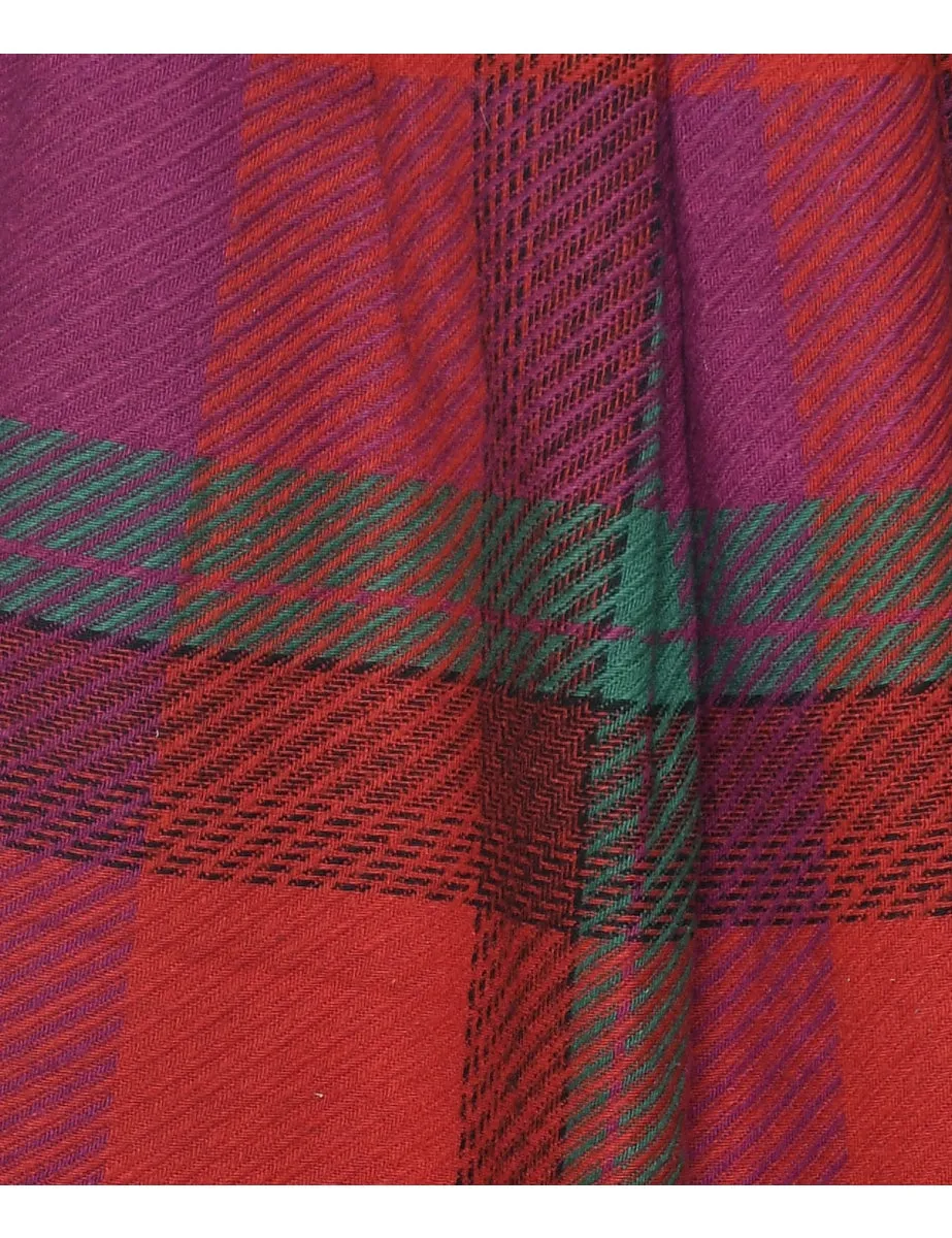 Checked Pleated Skirt - M