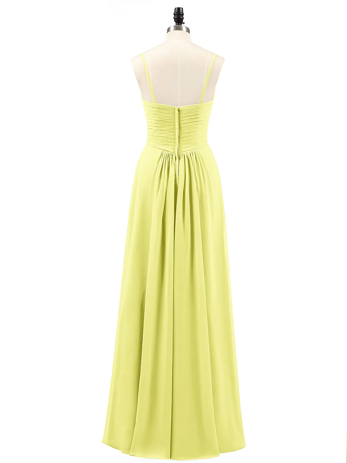 Chiffon Bridesmaid Dresses with Cascade Skirt-Daffodil