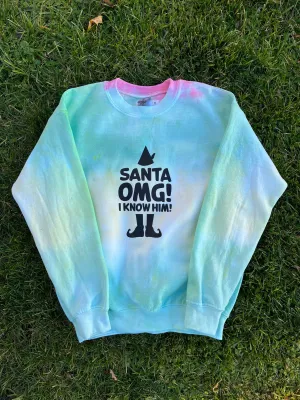 Child Tie-Dye Holiday Crewneck Sweatshirt - Elf