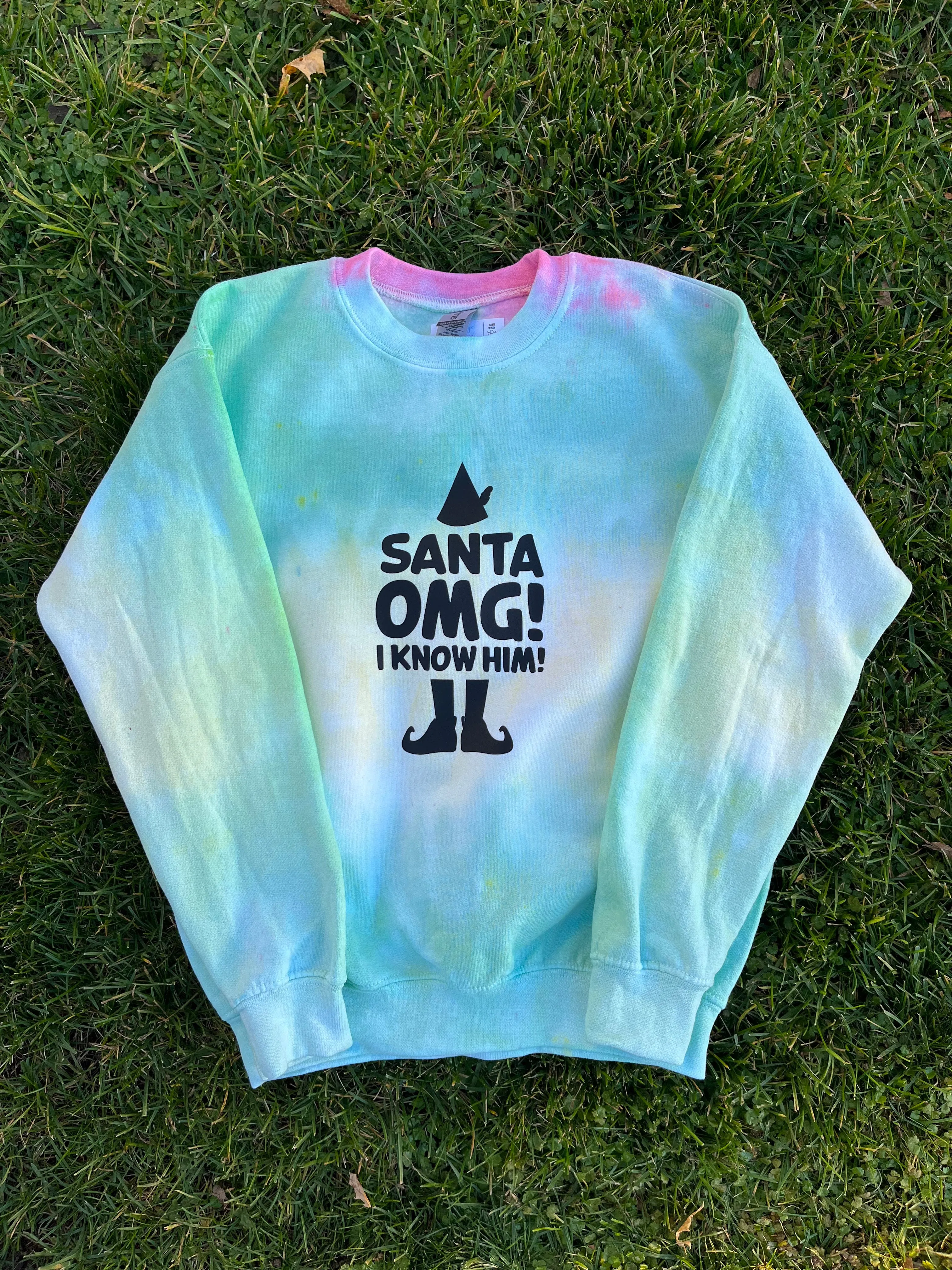 Child Tie-Dye Holiday Crewneck Sweatshirt - Elf